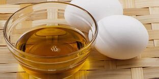 Eggs with butter to prepare a healing ointment